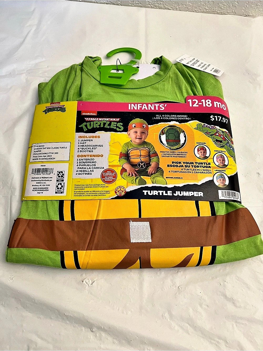 Rubie's Teenage Mutant Ninja Turtles Infant Classic Turtle Jumper Costume Baby 1
